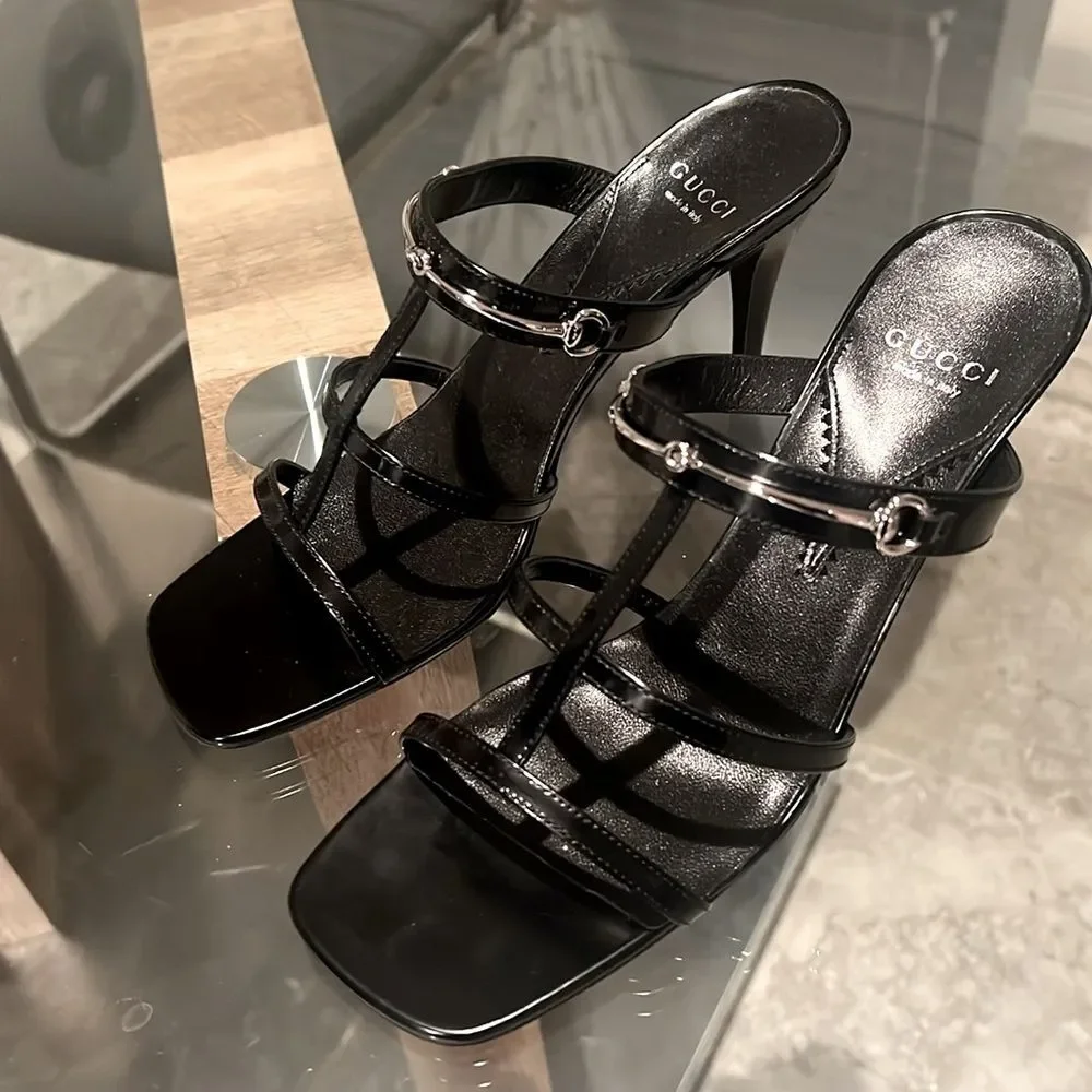 Gucci Divine Horsebit-Detailed Leather Mules 1000 Nero, w/DustBags, Size 39.5